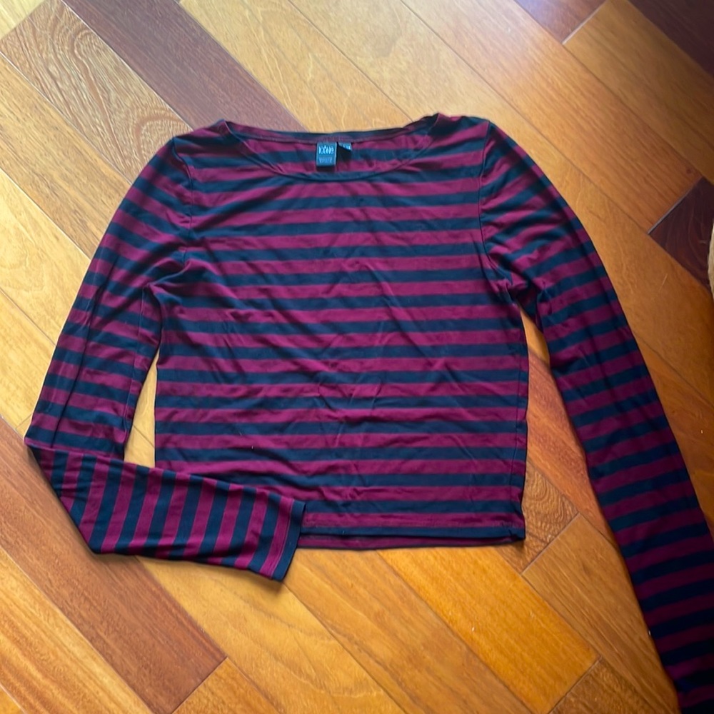 Icône Striped LongSleeve Crop Top, XS